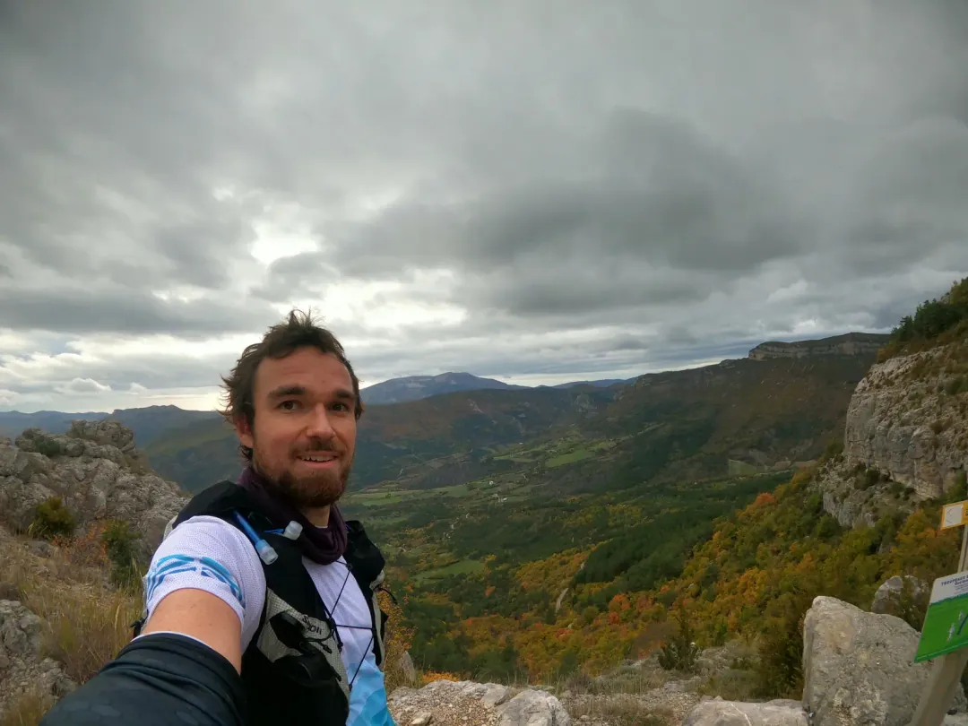 Selfie sur le parcours de l'UTMC OFF